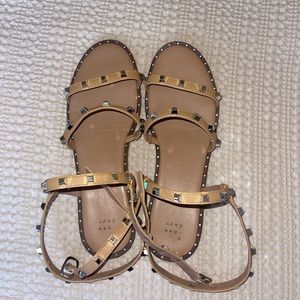 Beige Gladiator Sandals